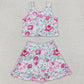 Baby Girls Clothes Pink Flowers Athletic Active Wear Top Shorts Skirts Sets GSD1989