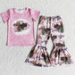 Girls Clothing Bell Bottom Outfits Flower Cow Printed Kids Clothes Girls Set E12-15 4.1
