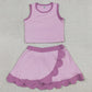 Baby Girls Clothes Pink Sleeveless Vest Scallop Skirt Short Yoga Active Clothes Set GSD4085