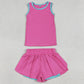 Baby Girls Clothes Pink Sleeveless Vests Top Butterfly Short Yoga Active Clothes Sets GSSO3526