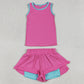 Baby Girls Clothes Pink Sleeveless Vests Top Butterfly Short Yoga Active Clothes Sets GSSO3526