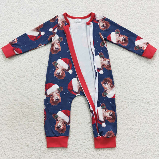 Cow Print Christmas Boutique Baby Kids Rompers LR0597