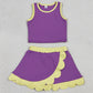 Baby Girls Clothes Purple Yellow Vest Scallop Skirt Short Yoga Active Clothes Set GSD4015