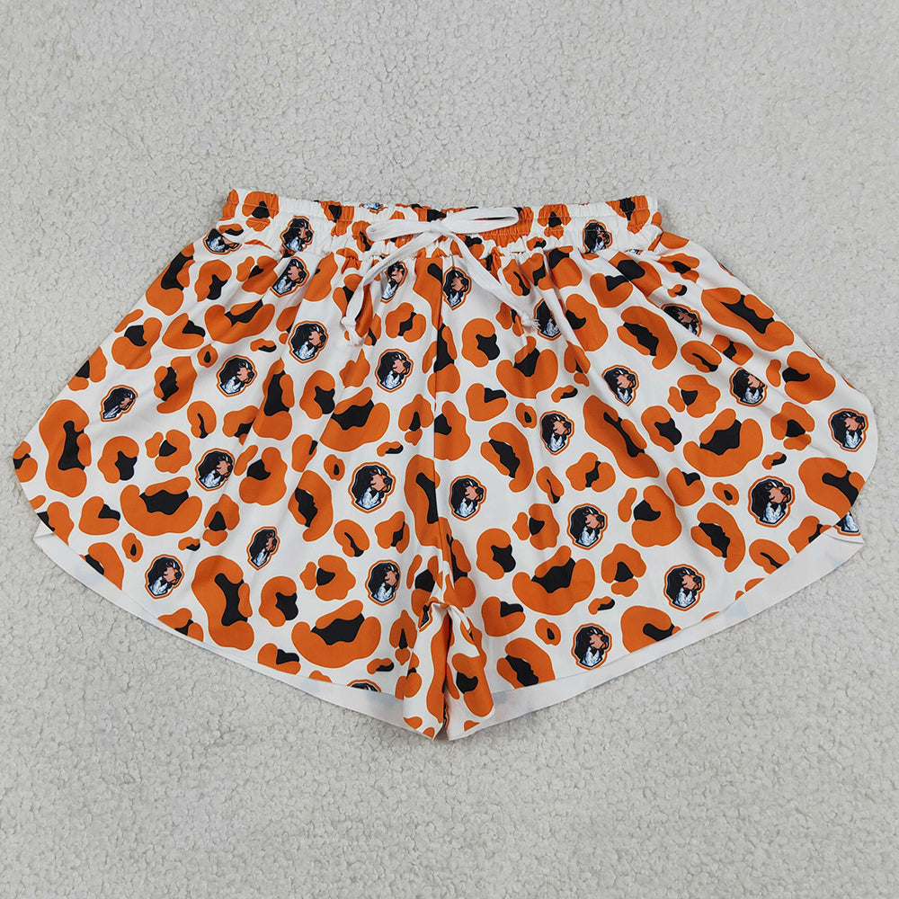 Adult Women Shorts Orange Leopard Dogs Team Yoga Active Butterfly Shorts Bottoms SS0806