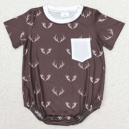 Boutique Baby Boys Clothes Summer Sibling Brother Deer Rompers Clothes Sets BSSO0896 SR1614