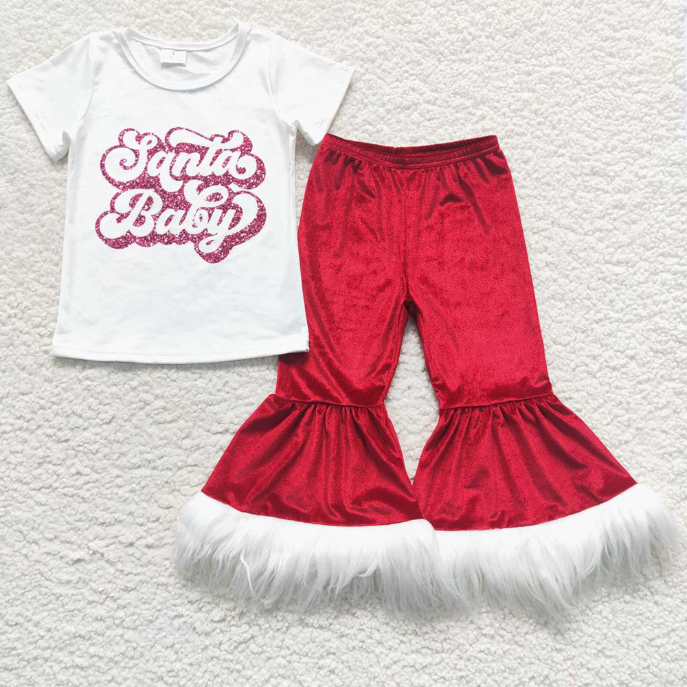 New Design Baby Girls Clothes Boutique Santa Baby Outfits GSPO0791