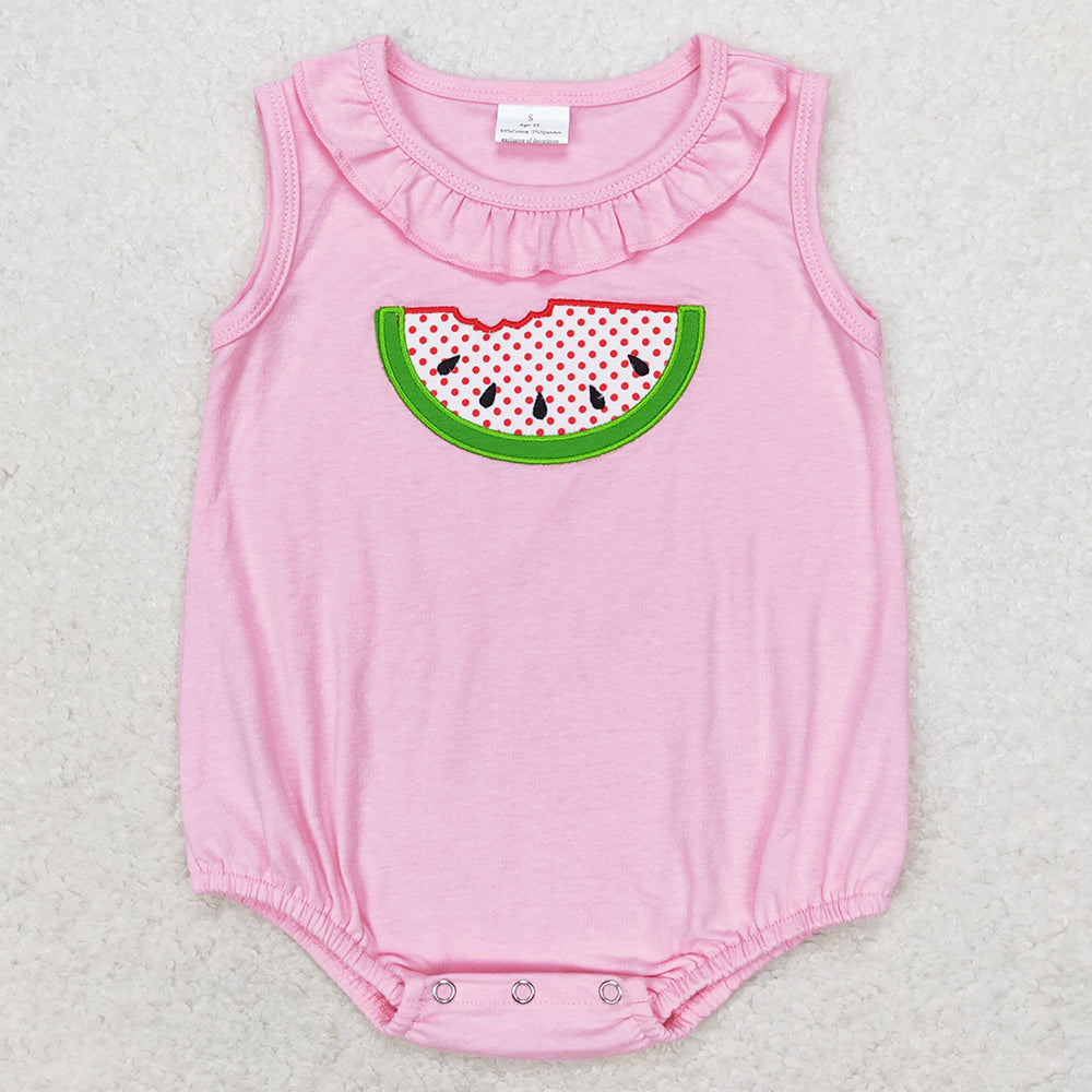 Baby Girls Rompers Pink Watermelon Ruffle Rompers SR1649