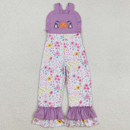 Baby Girls Jumpsuits Embroidery Ghost Pumpkins Strap Floral Halloween Jumpsuits SR3177 9.2