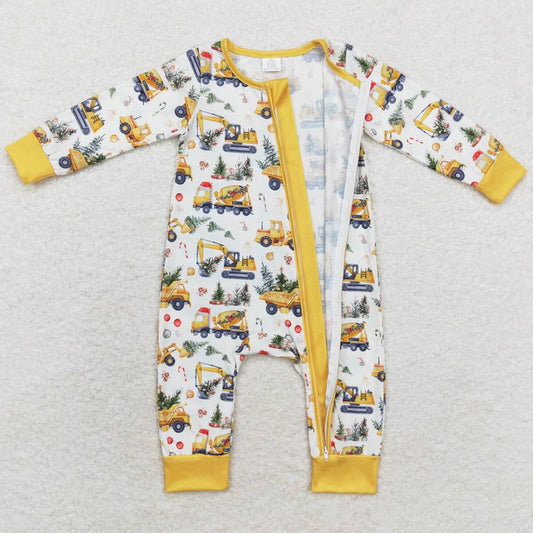 Baby Infant Boys Rompers Digger Christmas Tree Long Sleeve Bamboo Rompers LR1332