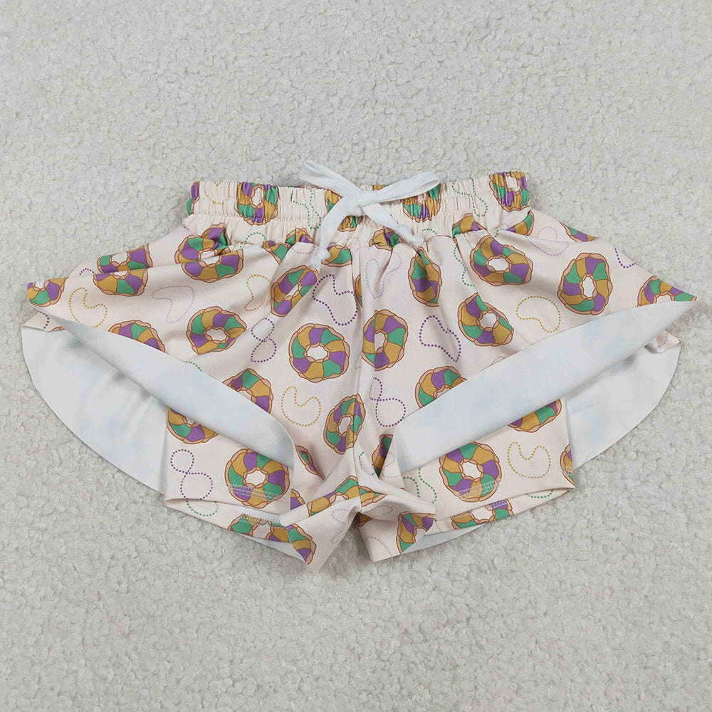 Baby Girls Shorts Mardi Gras Donuts Necklaces Yoga Active Shorts Bottoms SS0683 12.5