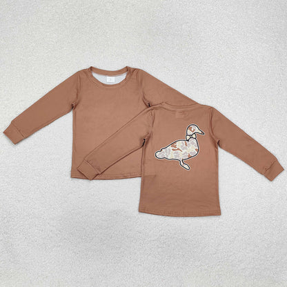 Baby Boys Clothes Tops Brown Camo Ducks Long Sleeve Tee Shirts Tops BT0950