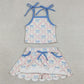 Baby Girls Clothes Strap Bow Flowers Top Scallop Pockets Skirt Short Yoga Active Clothes Sets GSD3727