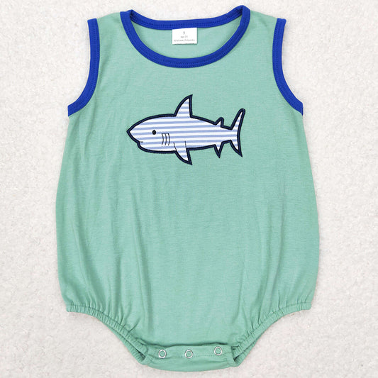 Baby Boys Rompers Green Shark Summer Sleeveless Rompers SR1590