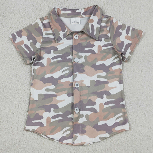 Baby BoysClothes Southern Grey Camo Button Shirts Top BT1565 12.23