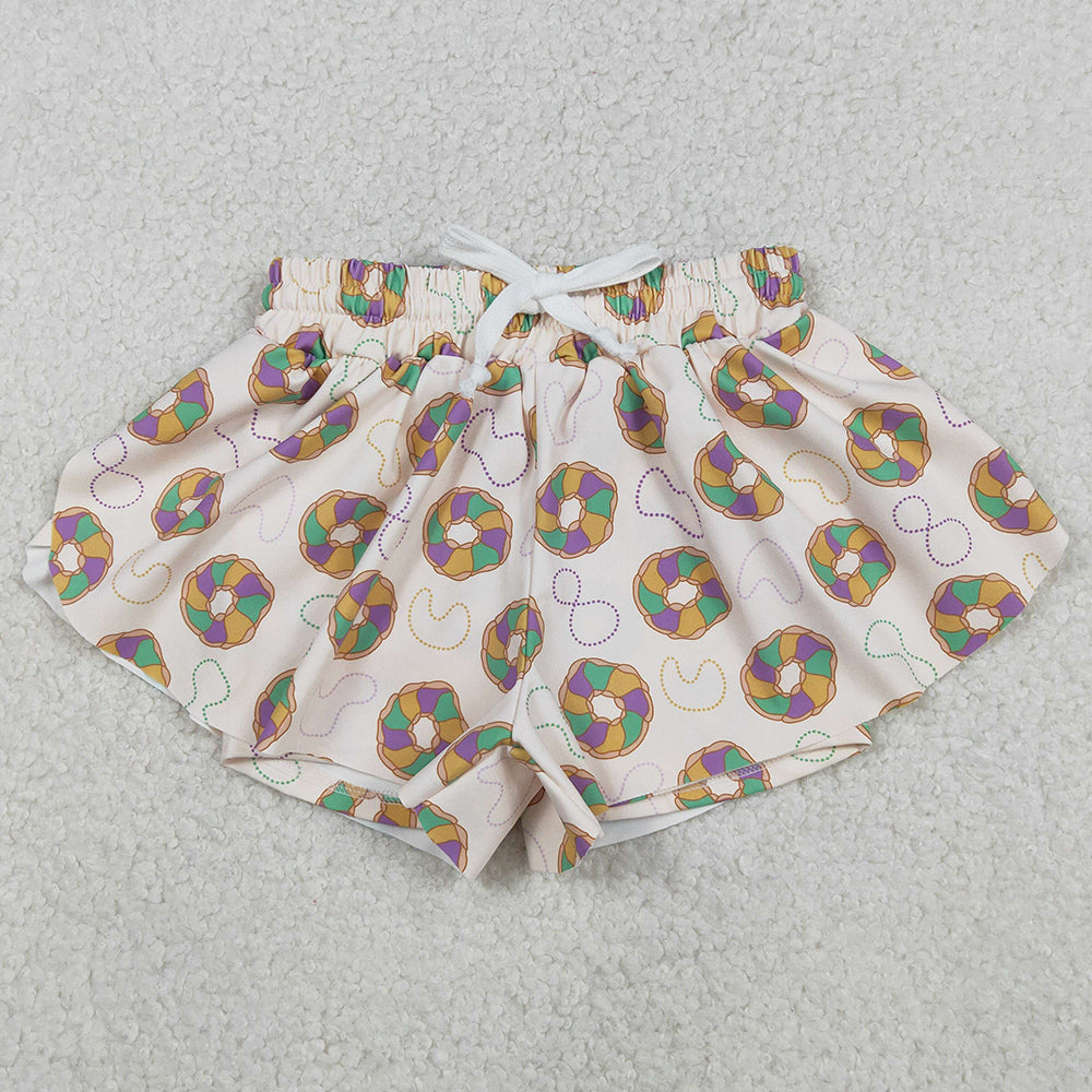 Baby Girls Shorts Mardi Gras Donuts Necklaces Yoga Active Shorts Bottoms SS0683 12.5