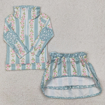 Baby Girls Clothes Flowers Zip Top Skirt Skort Bottoms Sets GLD1001 4.2