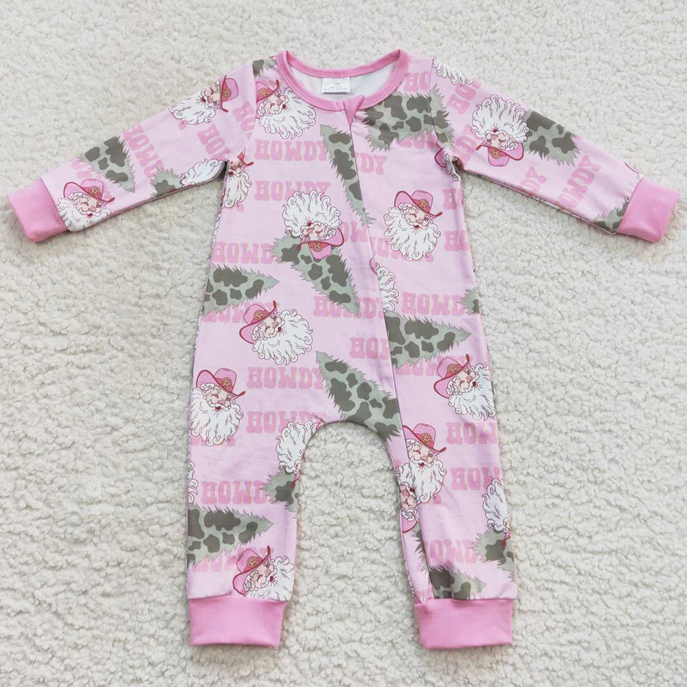 Fashion Infant Baby Girls Romper Howdy Christmas Jumpsuit LR0548