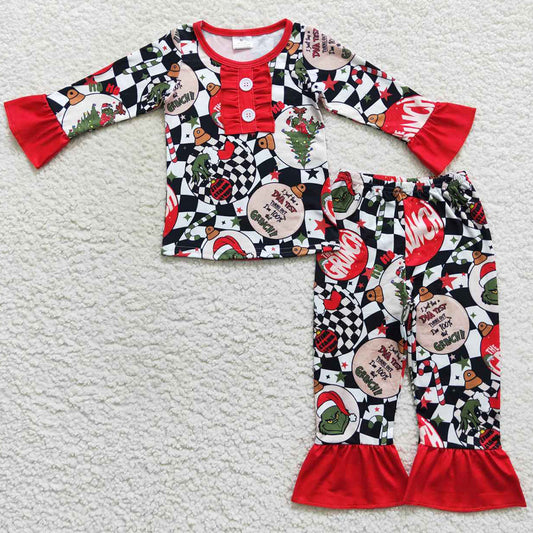 Boutique Kids Pjamas Girls Nightgown Christmas Baby Girls Pajamas Sets GLP0514 BLP0208