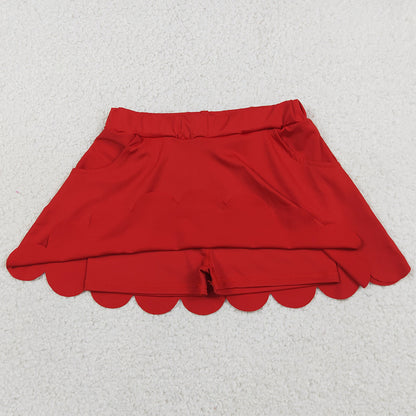 Baby Girls Red Pockets Yoga Active Scallop Skirt Shorts Bottom GLK0235