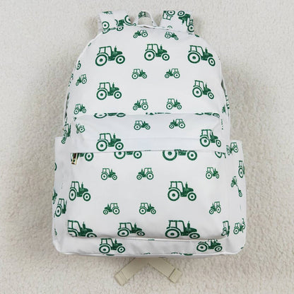 Baby Kids Boys Backpacks Green Tractor Backpack Zip Back Bags BA0222