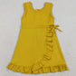 Baby Girls Dress Yellow Sleeveless Yoga Active Shorts Ruffle Knee Length Dresses GSD3031