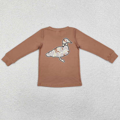 Baby Boys Clothes Tops Brown Camo Ducks Long Sleeve Tee Shirts Tops BT0950