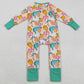 Baby Boys Rompers Colorful Pumpkins Plaid Fall Zipper Footie Rompers LR2552 9.2
