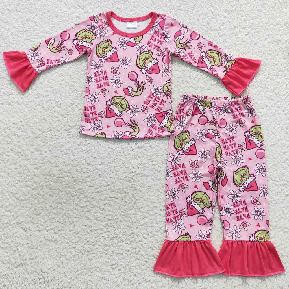 Boutique Girls Pajamas Long Sleeve Christmas Nightwear Sets GLP0656