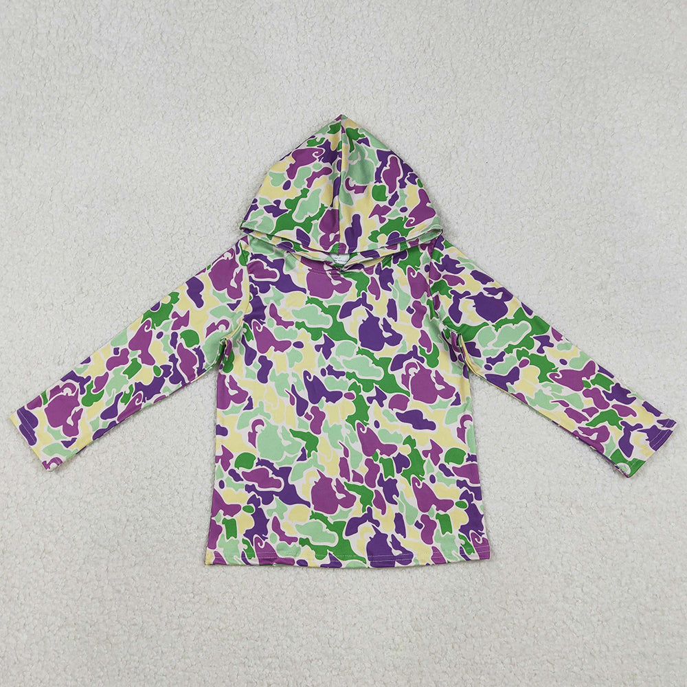 Baby Boys Clothes Mardi Gras Camo Long Sleeve Hoodies Top BT1507 12.3