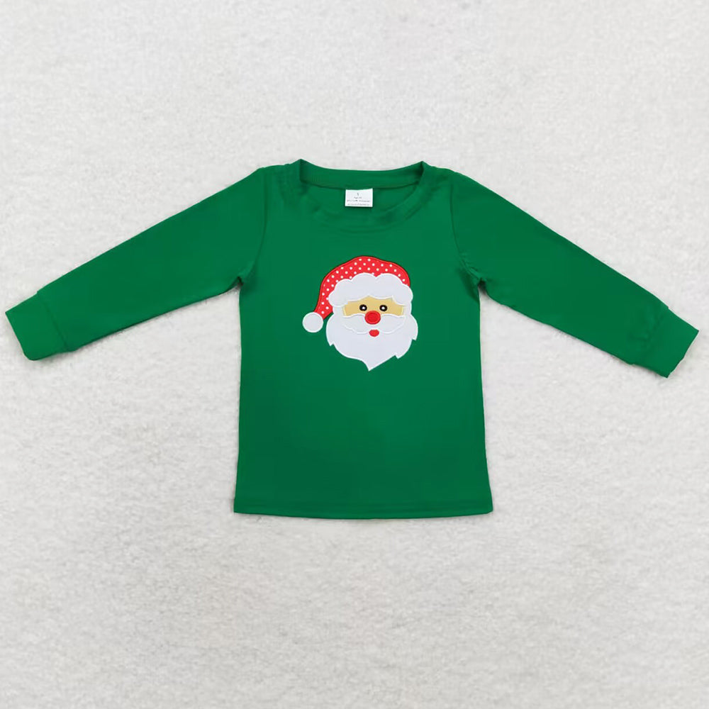 Baby Boys Clothes Green Christmas Santa Claus Tee Shirts Tops BT0790