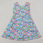 Baby Girls Dress Blue Flowers Sleeveless Athletic Dresses GSD1990