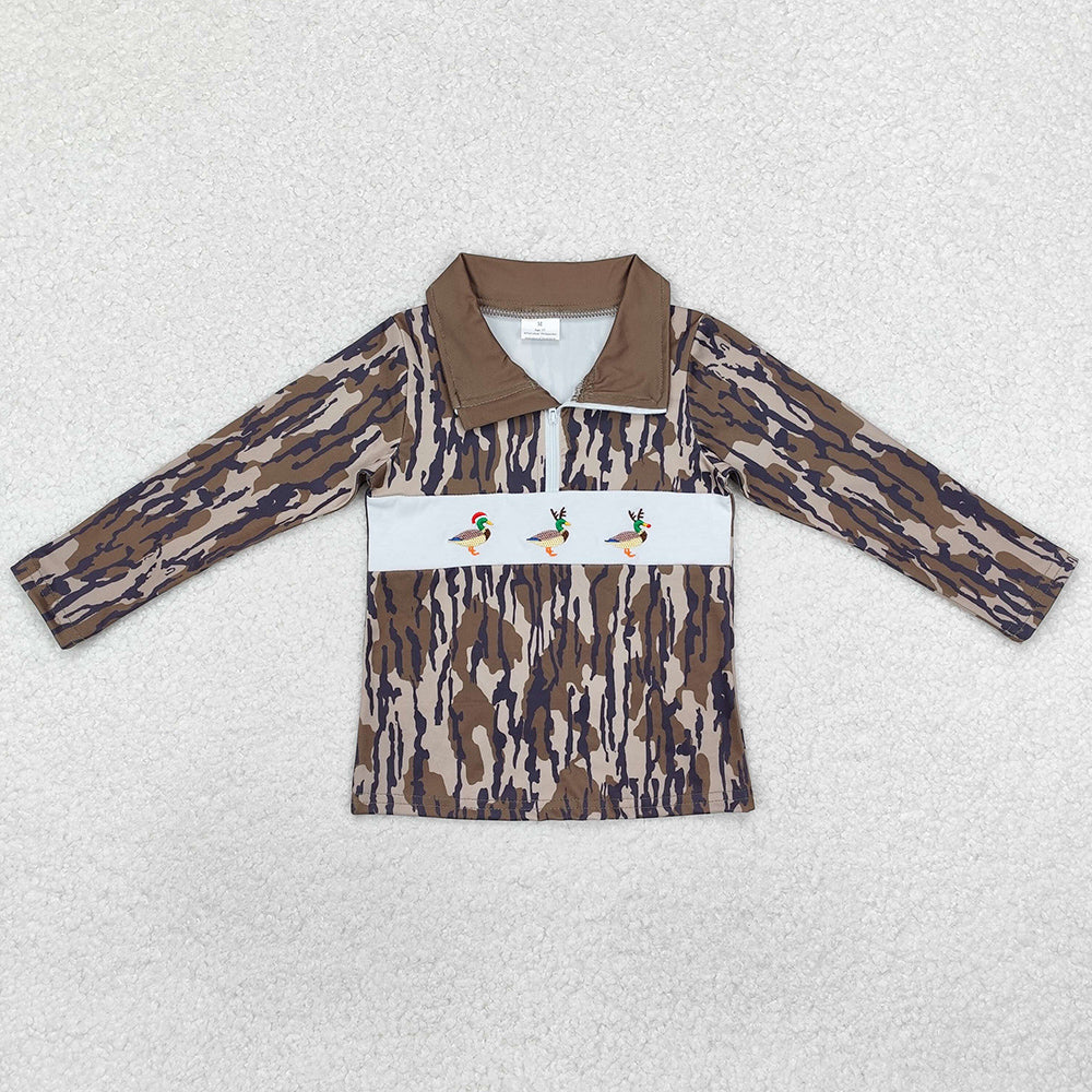 Baby Boys Clothes Tops Bottomland Christmas Duck Zip Pullovers Tops BT0901