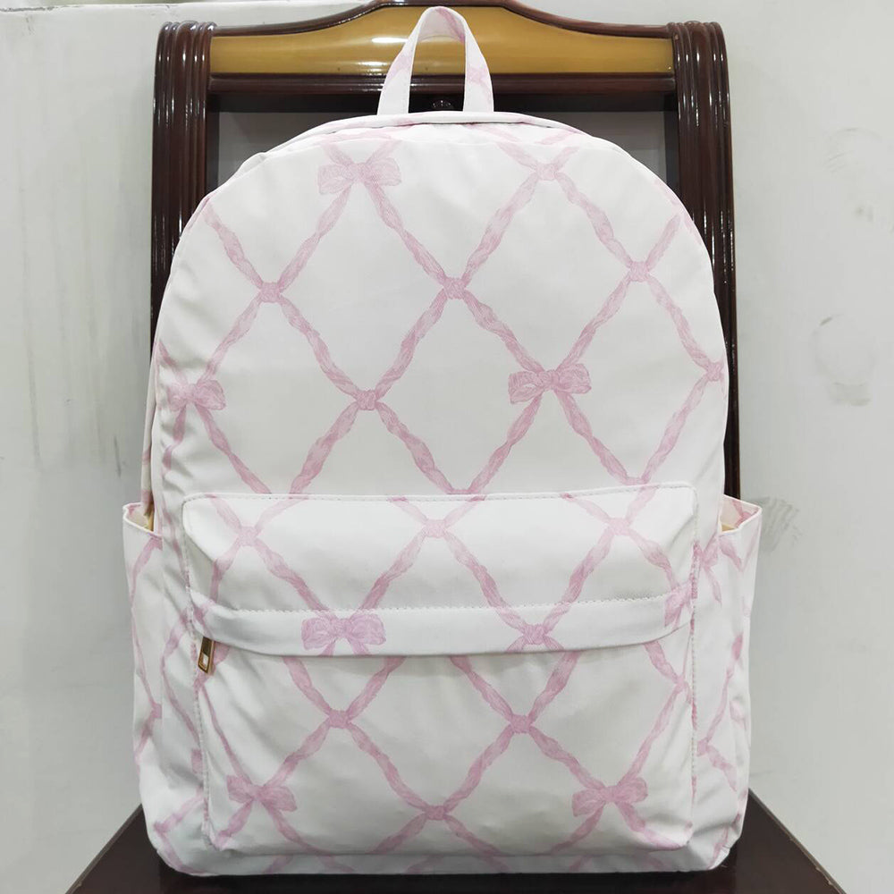 Baby Kids Girls Backpacks Pink Bows Backpack Zip Back Bags BA0225