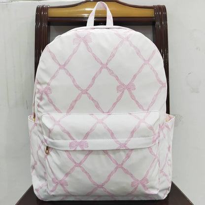 Baby Kids Girls Backpacks Pink Bows Backpack Zip Back Bags BA0225