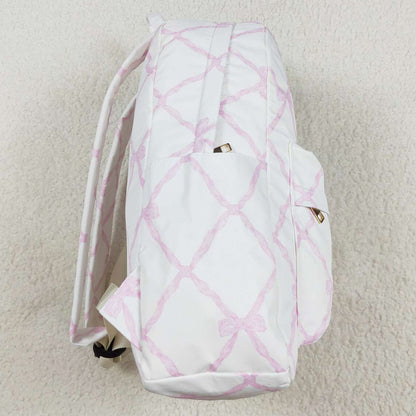 Baby Kids Girls Backpacks Pink Bows Backpack Zip Back Bags BA0225