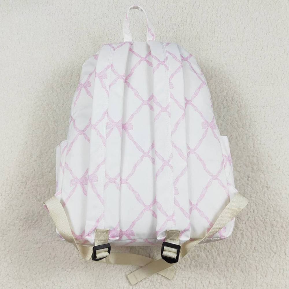 Baby Kids Girls Backpacks Pink Bows Backpack Zip Back Bags BA0225