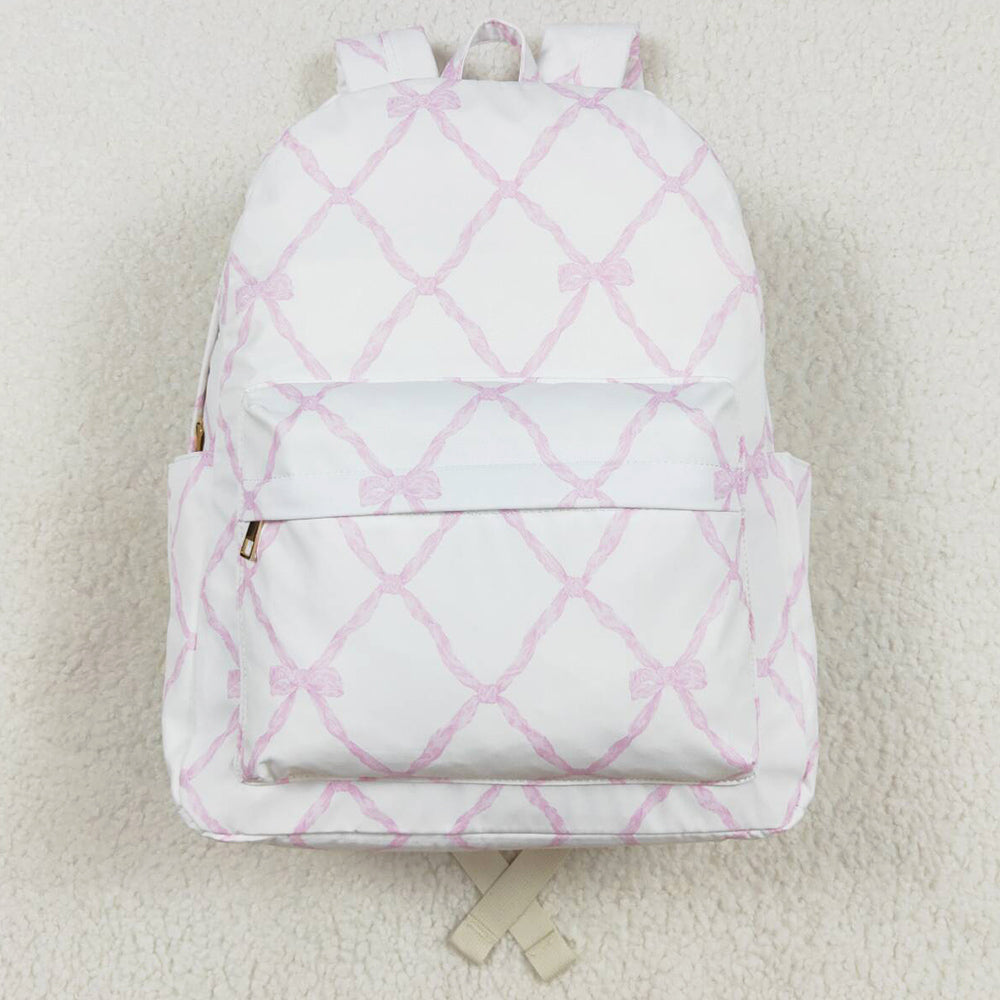 Baby Kids Girls Backpacks Pink Bows Backpack Zip Back Bags BA0225