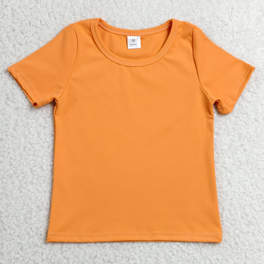 Baby Girls Clothes Orange Short Sleeve Yoga Active T-shirts Top GT1635