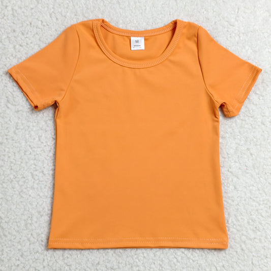 Baby Girls Clothes Orange Short Sleeve Yoga Active T-shirts Top GT1635