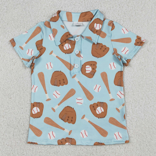 Baby Boys Clothes Baseballs Team Button Polo Shirts Top BT1579 12.20