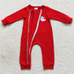 Santa Claus Embroidery Boys Romper Boutique Christmas Jumpsuit LR0598