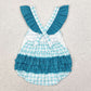 Baby Girls Rompers Green Checkered Line Workers Summer Straps Rompers SR1290