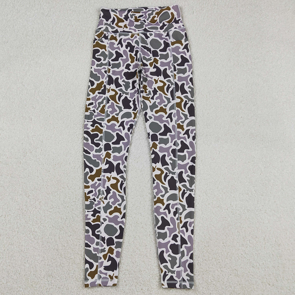 Adult Women Pants Southern Lavender Camo Yoga Active Legging Pants Bottom P0897 11.21