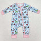Baby Infant Girls Rompers Pink Zip Bamboo Rompers LR0987