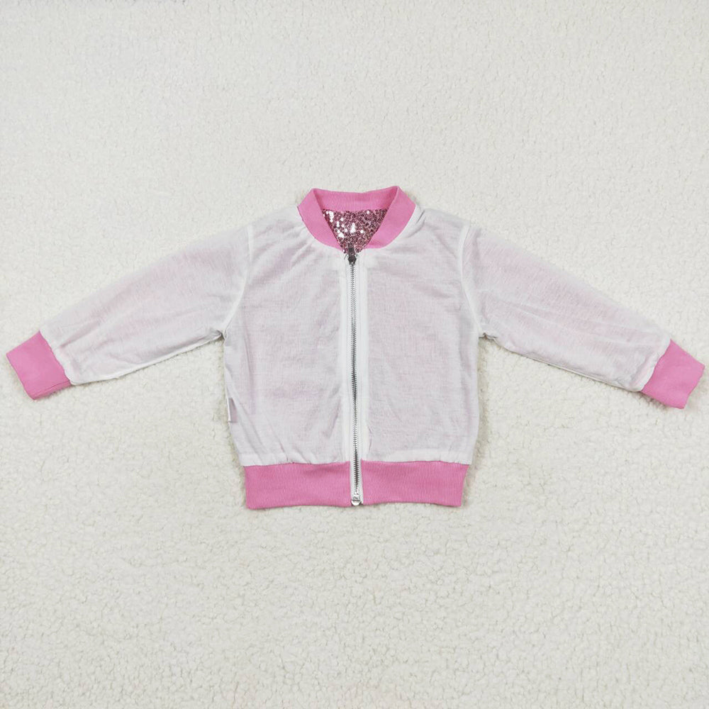 Baby Girls Coat Pink Concert Wear Singer Long Sleeve Sequin Jackets GT0541