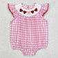 Baby Infant Girls Rompers Valentines Hearts Bow Checkered Smocked Rompers SR2214