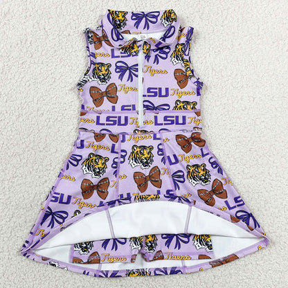 Baby Girls Dress LSU Tiger Footballs Team Yoga Active Shorts Knee Length Dresses GSD3604