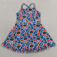 Baby Girls Dress Strap Camo Crocodiles Team Yoga Active Shorts Ruffle Knee Length Dress GSD3589