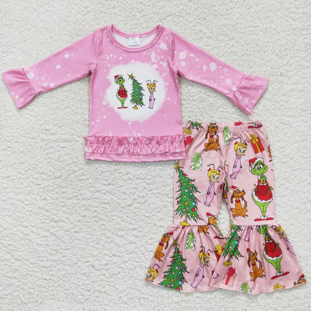 Christmas Baby Girls Clothes Long Sleeve Bell Bottom Outfits GLP0576