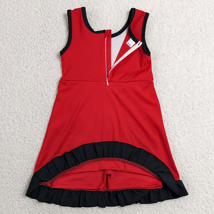 Baby Girls Dress Red Black Sleeveless Yoga Active Short Knee Length Dress GSD4146